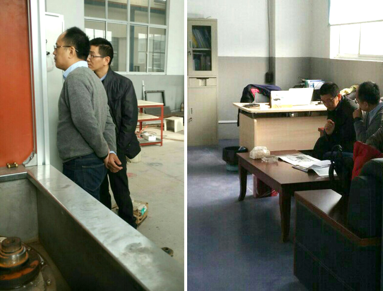 李先生來廠查驗高頻淬火設(shè)備